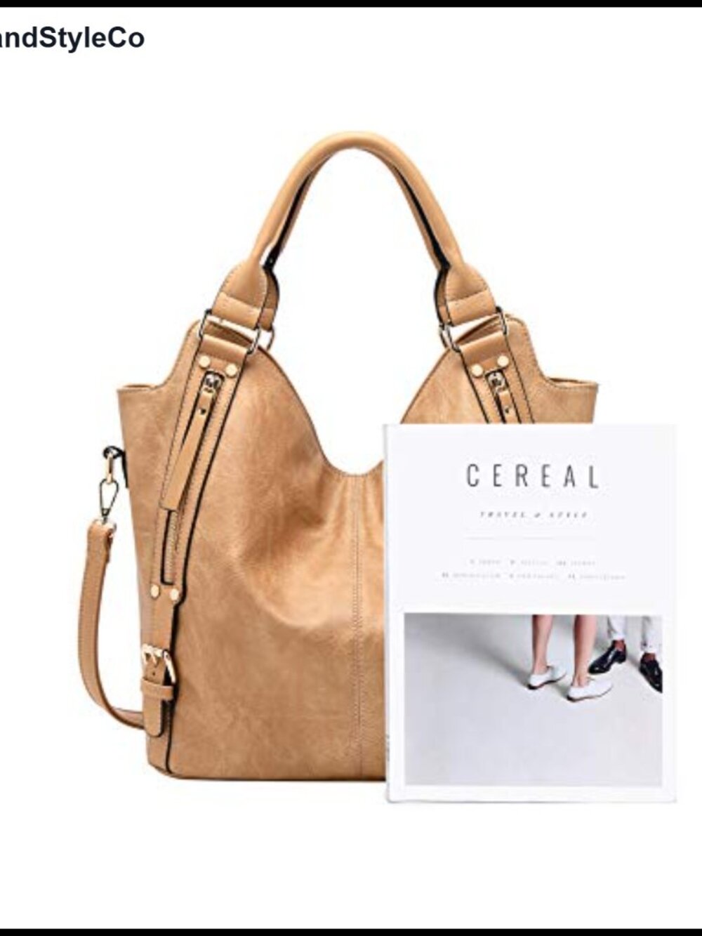 Women's PU Leather Hobo Tote Bag with Adjustable Strap, Large Capacity Shoulder - Picture 2 of 6